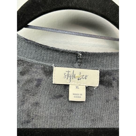 Style & Co Cardigan Sweater Womens XL Leopard Print Open Front Pockets Lightweig - Picture 4 of 8